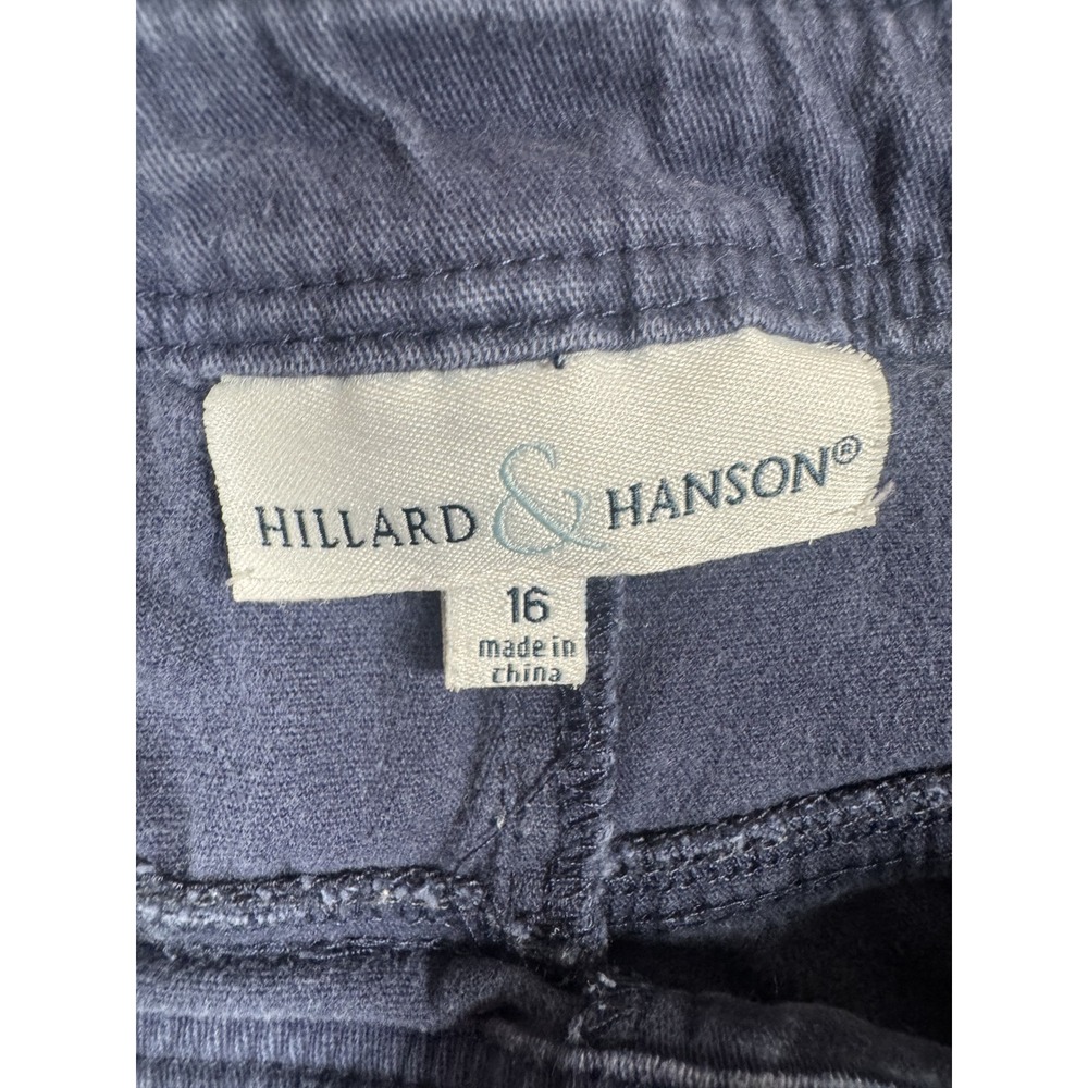 Hillard & Hanson Capri Pants 16 Navy Blue Stretch Cotton Blend - Picture 3 of 9